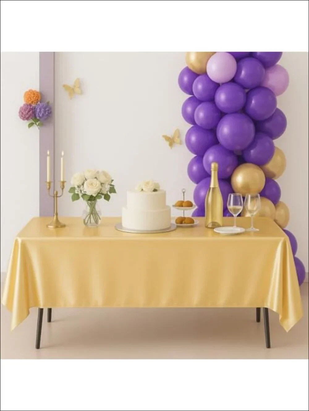 4 Pack Satin Tablecloth 100% Polyester 102x58 Rectangular Table Cover